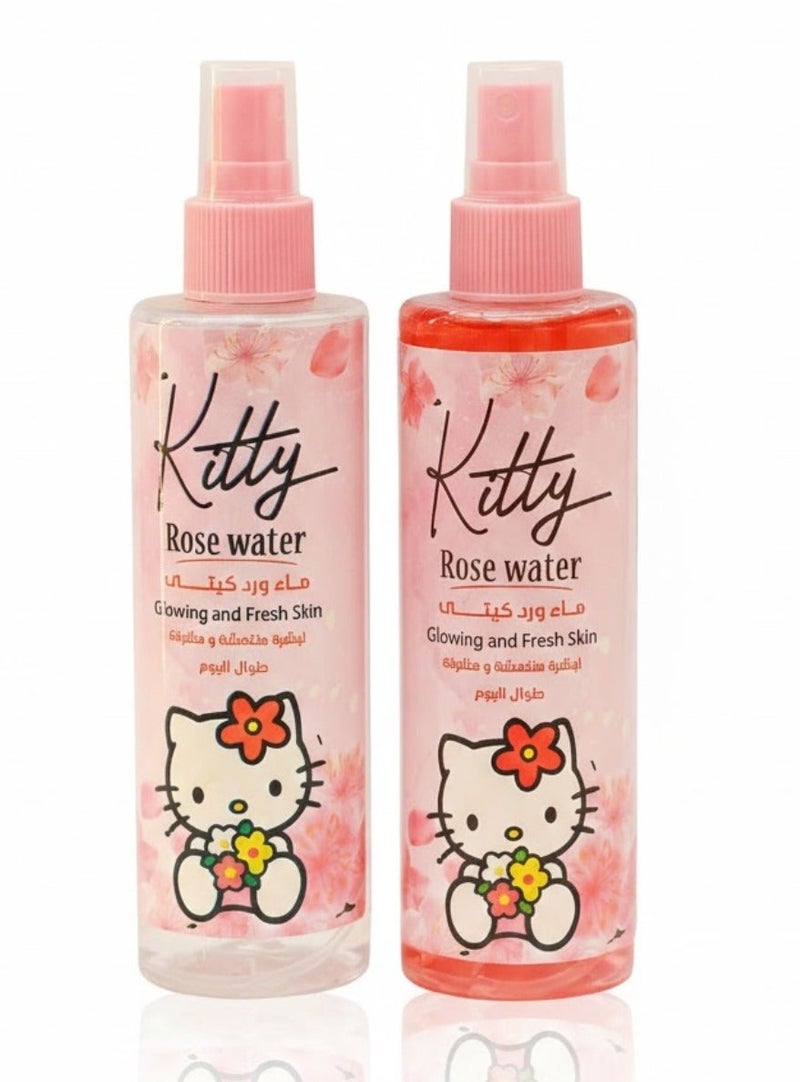 قطعتين من ماء الورد من كيتي لبشرة منشعة ومشرقة